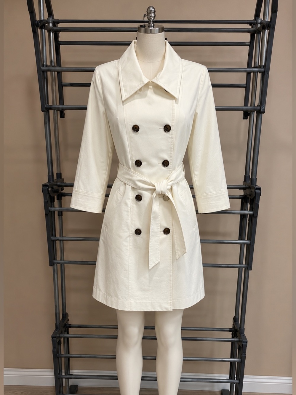 Chapter One Women’s Trench Coat Size 12 White/cream